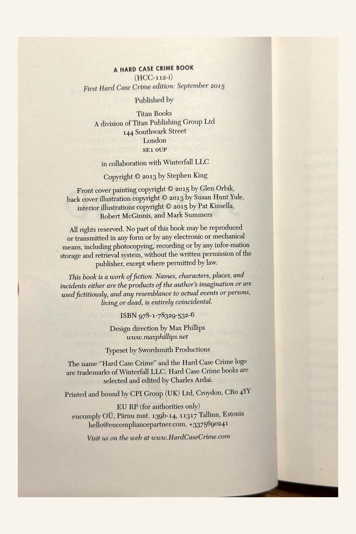 Joyland -Illustrated Edition Copyright Page